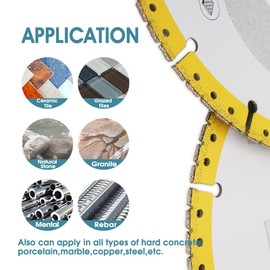 HIGHDRIL Diamond Metal Cutting Disc - 200mm/ 8inch Heavy Duty All-Purpose Cutting Disc for Rebar Sheet Metal Angle Iron Stainless Steel Granite Marble