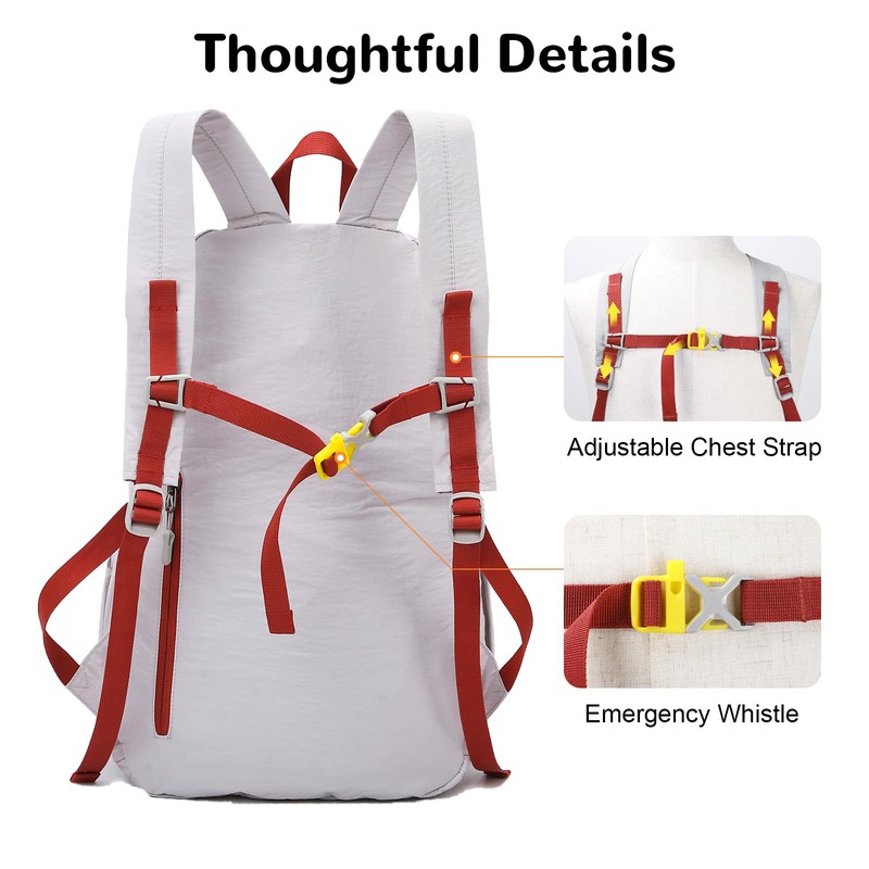 Outplea 25L Foldable Hiking Backpack for Men Women, Gym Backpack