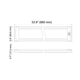 Raycharm RV Cargo Van Interior LED Ceiling Light Fixture 33.9" x 3.9" Surface Mount, 6000K Cool-White Even Diffused Beam, High Light-Output Low Ampere Draw, 12V/24V DC, On/Off Touch Switch, 1-Pack