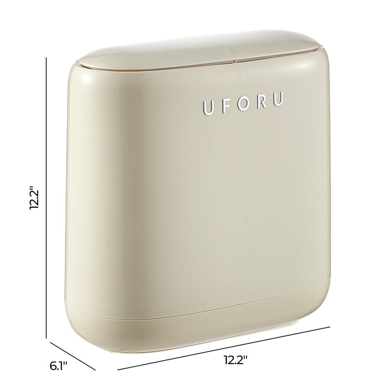 UFORU Bathroom Trash Can, 3.2 Gallon Slim Trash Can with