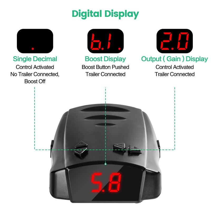 briidea Proportional Trailer Brake Controller, Digital Electric Brake Control for