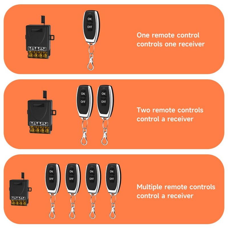 Cerhot 100m Wireless Remote Switch DC 12V/24/36/48/72V 30A RF Remote