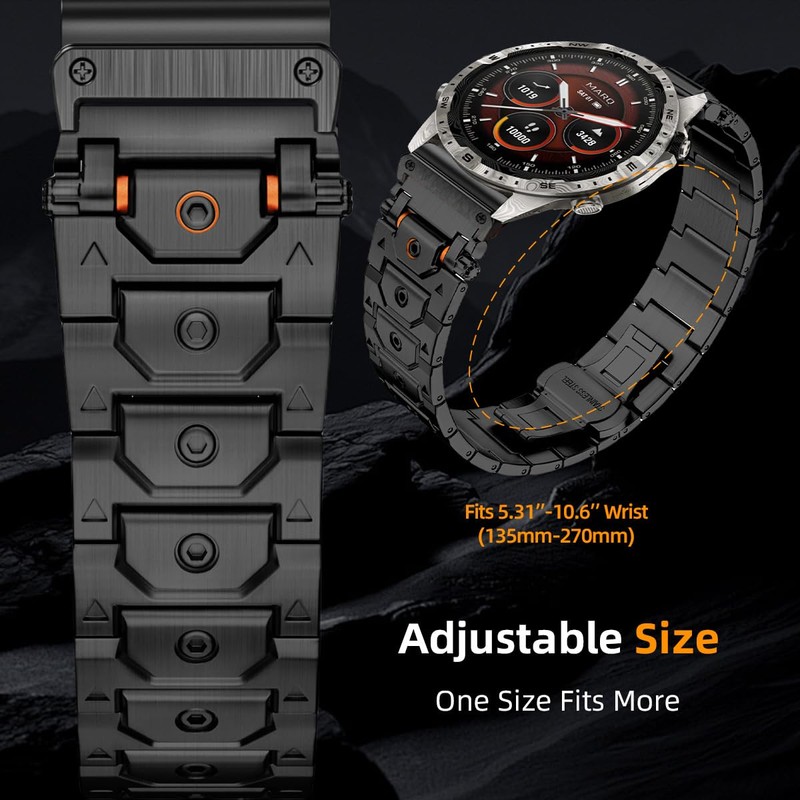 22mm Titan Steel Bands Compatible for Fenix 8 47mm/7/6/5 Band,Quick
