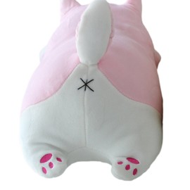 Shiba Inu Dog Plush Pillow, Cute Corgi Akita Stuffed Animals Doll Toy Gifts for Valentine's Gift, Christmas,Sofa Chair, Pink Round Eye 15"