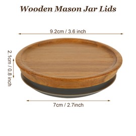 LDHHYH 12 Pack Wide Mouth Mason Jar Lids, Brown Ball Jar lids with Airtight Silicone Seal, Wooden Storage Lid ball Wide Mouth Lid for Canning Ball Jar Mason Jar