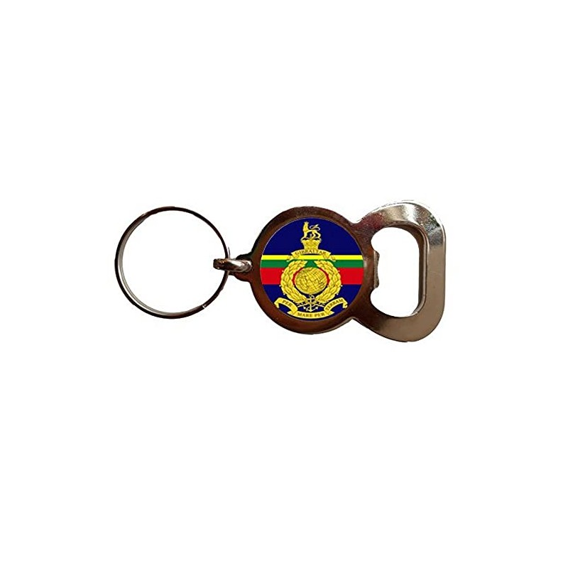 Royal Marines Military Bottle Opener Metal Keyring and Velvet Gift