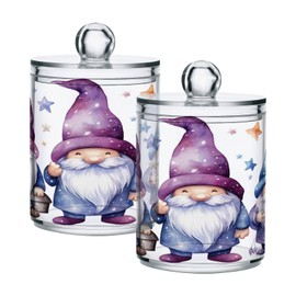 Zhirexin Cute Star Gnomes 2PC Airtight Transparent Plastic Storage Jar, Food Storage Container Glass, Can Store Candy, Salt, Coffee Beans, With lid, Easy To Use