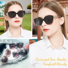 OCCI CHIARI Large Reading Sunglasses for Women 2.0 Reader Sunglasses Lady Outdoor UV400(1.0 1.5 2.0 2.5 3.0 3.5 4.0)