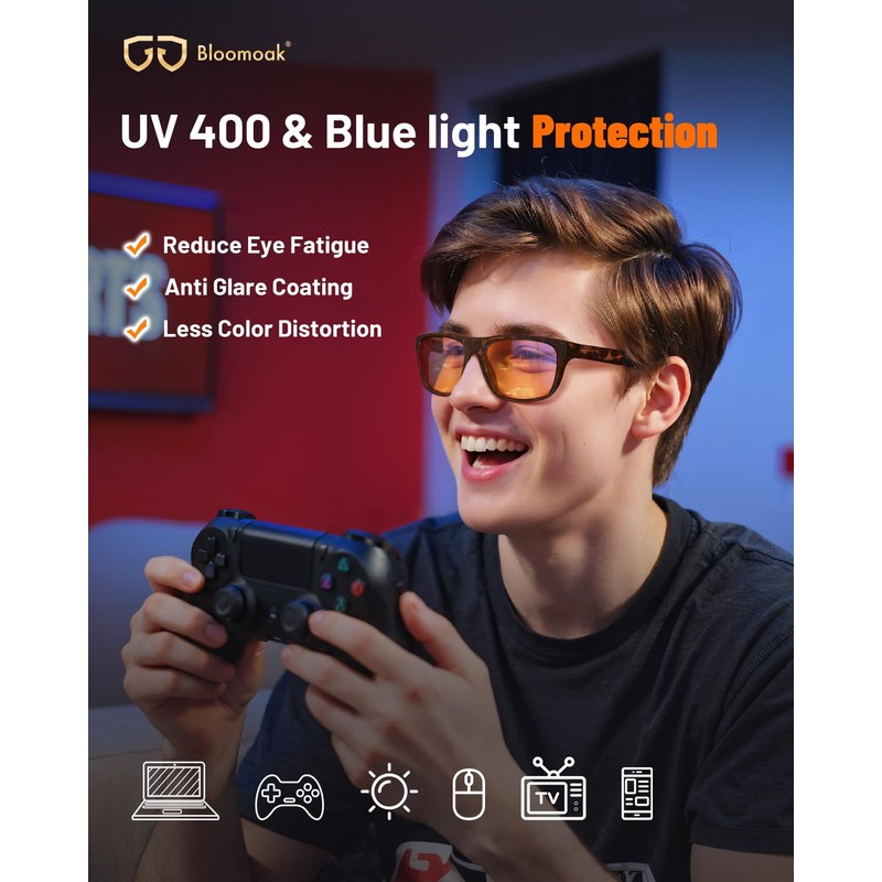 Bloomoak Gaming Glasses | Glasses with Blue Light Filter |