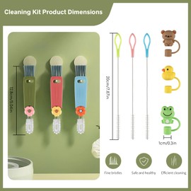 3 Pcs 3 in 1 Cup Lid Cleaning Brush, 2024 New Multifunctional Portable Straw Lid Cup Cleaner Brush Set, Tiny Bottle Cup Lid Brush Cleaner Brush, Efficient and Durable Brushes for Bottle Gap