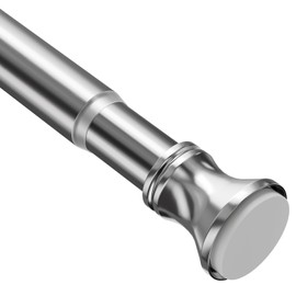 Amazer Spring Tension Shower Curtain Rod, 54-90 Inches Rust-Resistance Tension Curtain Rod Bathroom Rod, Adjustable Shower Curtain Rod No Drill, Chrome