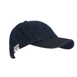 Walker and Hawkes - Gorra de béisbol de cuero Harris Tweed Brungton, Azul Midnight, Talla única