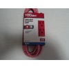 HYPER TOUGH Red/White 3-Outlet 9-ft Light-Duty Extension Cord with Flat