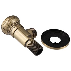 Upluckey Round Handle Color Gold Easy to Use European Style Shutoff Valve Long-Lasting Antique Copper Toilet