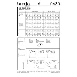 Burda Children's Easy Sewing Pattern 9439 - Tops & T-Shirts Ages: 3-12