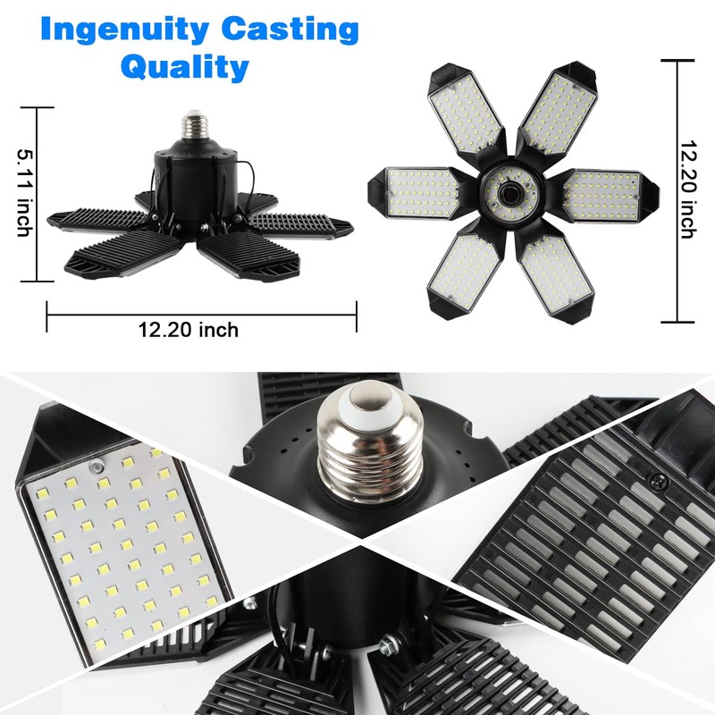 POLARPRA LED Garage Light - 160W LED Garage Ceiling Lights