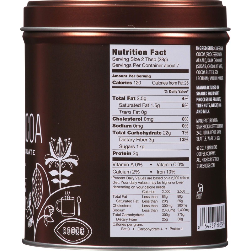 Starbucks Hot Cocoa Mix Tin, Double Chocolate Hot Cocoa Mix,