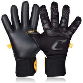 CATCH & KEEP Fly Dark Soul Men's Goalkeeper Gloves, Size 9.5, Professional Goalkeeper Gloves, Thumb Support & Thicker Wrist Support