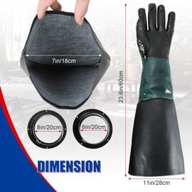 NYXOVA Rubber Sandblasting Gloves, Safety Rubber Sandblaster Gloves for Abrasive Blasting (With Gloves Holder)
