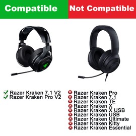 Yizhet 1 Paar Ersatz Ohrpolster Kompatibel mit Razer Kraken 7.1 V2 Razer Kraken Pro V2 Gaming Kopfhörer (Schwarz)
