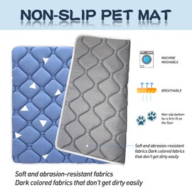 Dog Crate Mat, Ultra Soft Dog Bed Mat for Sleeping with Anti-Slip Bottom, Washable Dog Mat Kennel Pad for Large Medium Small Dogs Breeds with Cute Prints and Dark Colored to Hide Stains (59" X 35")