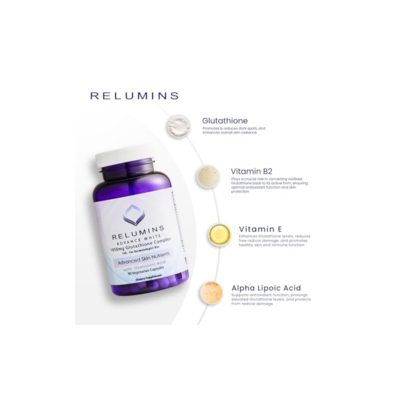 Relumins Complejo de L-Glutatin 1650 mg - Apoyo antioxidante con