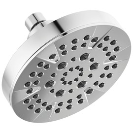 Delta 6-Setting Chrome Shower Head with High Pressure Spray, 6 Inch Round Shower Head, Showerheads, 1.75 GPM Flow Rate, Chrome 52535
