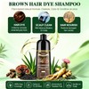 LASRWUP Brown Hair Dye Shampoo for 100% Gray Hair Coverage