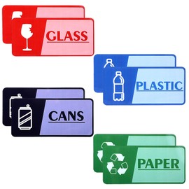 XLIUAX 8 Pcs Recycle Stickers for Trash Bins, Self Adhesive Recycle Sticker Sign for Trash Can Waterproof and Fade Resistant Recycling Labels Sign for or House Home Business Shop School Public Area