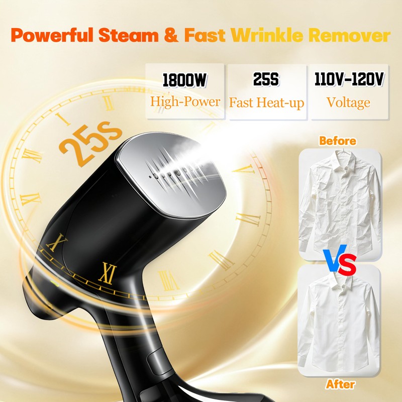 Handheld Steamer for Clothes, 1800W Powerful Steam & Fast Wrinkle
