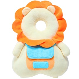 Baby Walker Head Protector Toddler Adjustable Baby Head Protection Backpack Wear Safety Pad (Beige Lion)