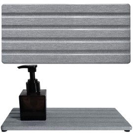 2 PCS Water Absorbing Stone Trays for Bathroom Sink & Kitchen Counter, Fast-Drying Diatomite Sink Caddy, Vanity Tray, Hand Soap Holder with Anti-Skid Pads (Gray, 8.7" x 4"/22 x 10cm)