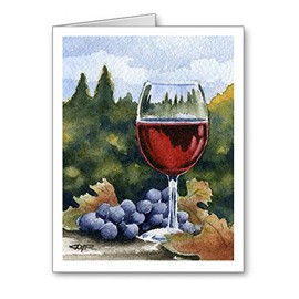 DJ Rogers Fine Art Wine Glass - Set of 10 Note Cards With Envelopes