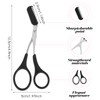 2pcs Black Professional Precision Brow Scissors Eyebrow Trimmer Scissors with