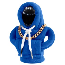 Shift Knob Hoodie for Car, Gear Stick Hoodie, Gear Stick Cover, Gear Shift Knob Cover with Necklace, Universal Car Decorations, Auto Interior Accessories for Most Vehicles (Blue)