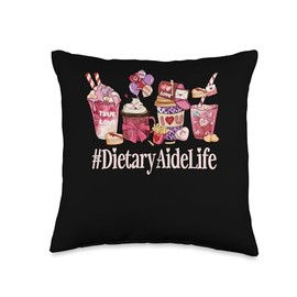 Dietary Aide Women Coffee Lovers Funny Valentines Day Hearts Throw Pillow