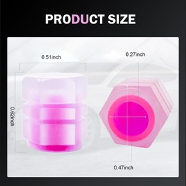 Ferianl 4PCS Fluorescent Tire Valve Caps, Luminous Wheel Valve Cover, Auto Corrosion Resistant Vehicle Air Stem Covers, Car Decor Accessories, Universal for SUV, Truck, RV (Pink)
