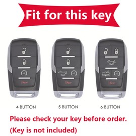 KUNIO Leather Key Case Fits Dodge RAM 1500 RAM1500 RAM2500 TRX 2021 2020 Fits Jeep Protection Key Case Cover Key Fob, 6 buttons blue, Keyless 6 Tasten