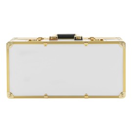 FLYHERO Barber Carrying Case Barber Case, Stylist Tool Box Barber Travel Carry Case for Clippers, Scissors, Barber Supplies (White With Gold)