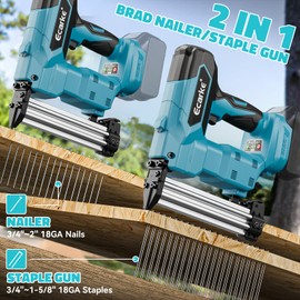 Ecarke Cordless Power Brad Nailers Compatible with Makita 18V Battery,18GA 2/5" to 1-1/4 Inch,2 in 1 Brad Nailer Battery Powered,Brushless Electric Nail Gun, 2 Mode Lightweight for Home Improvement