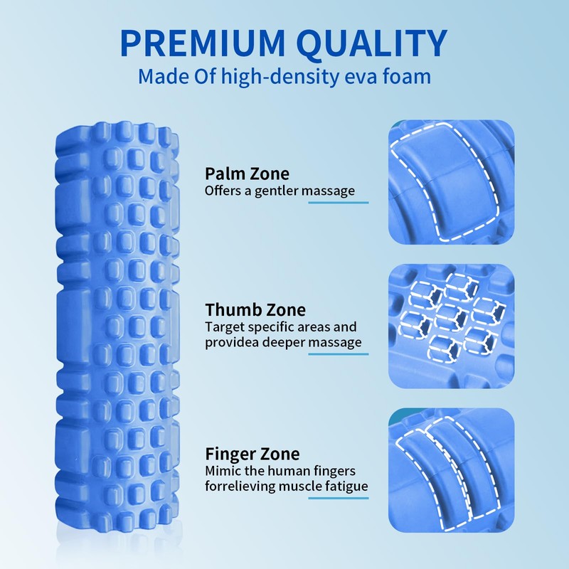 oolong High-Density Foam Roller for Deep Tissue Massage, Muscle Recovery