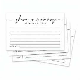 YUBAIHUI Share a Memory Cards 4x6 inch – 50 Pack Memory Cards for Celebration of Life, Funeral, Memorial, Bridal Shower, Birthday & Graduation, Minimalist Keepsake Cards for Guests