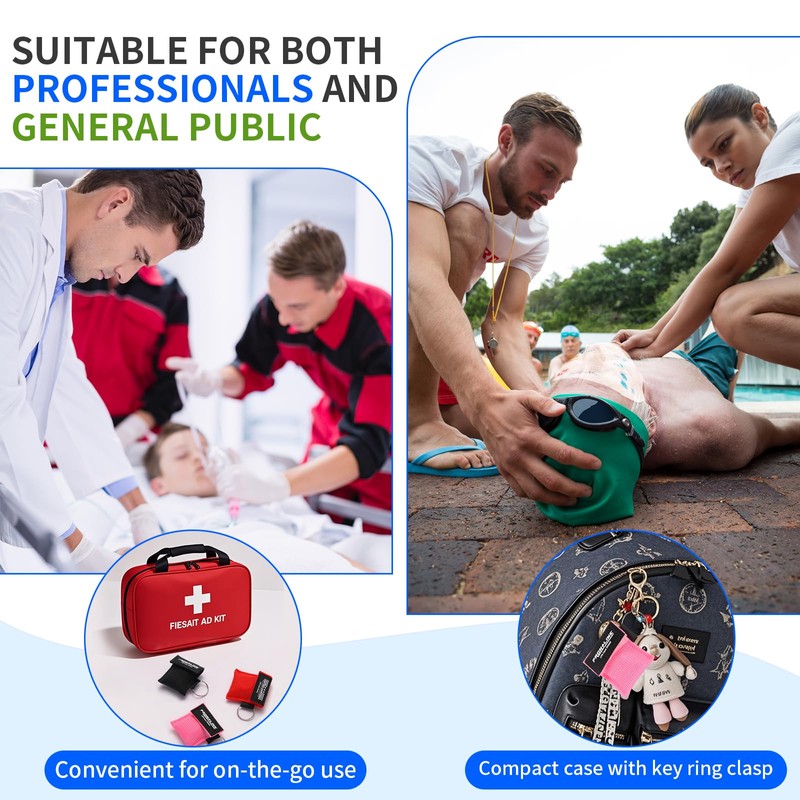 CPR Face Shield with Keyring (6 Pack), CPR Pocket Mask