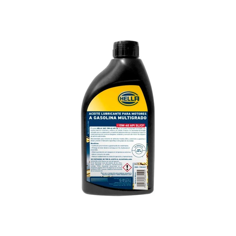 Aceite Mineral Multigrado 15w-40 Api Sl/cf Hella 946ml Motor Gasolina