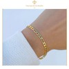 IMPERO JEWELRY Esclava Pulsera Tejido Figaro Unisex Oro Laminado 4mm