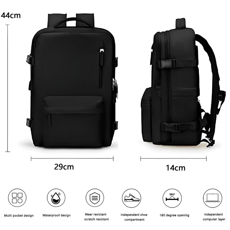 JIAMIAN Reisetasche, Boarding Tasche, Geschäftsreise Kurzstrecken Rucksack, 15,6-Zoll Computertasche, Boarding