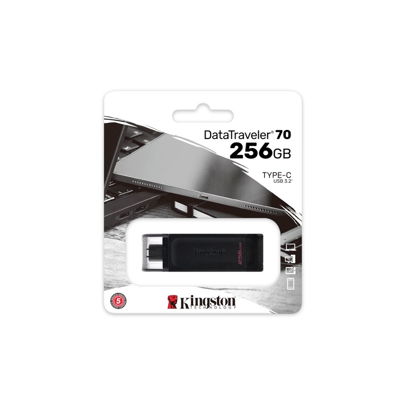 Kingston USB DataTraveler 70 Capacidad: 256GB USB-C 3.2 Gen 1