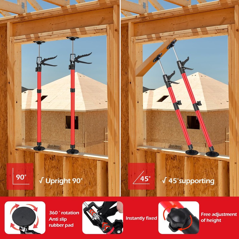 2Pack Adjustable Support Pole (Retractable from 12" to 24"), Cabinet