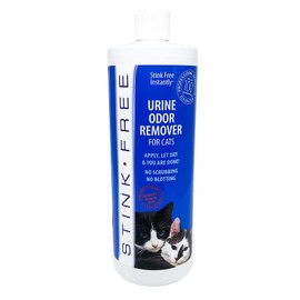Stink Free Instantly Urine Odor Remover & Eliminator for Cat Urine - Neutralizer of Cat Pee, Oxidized Based Urine Cleaner Solution for Carpets, Rugs, Mattress, etc. 32 oz bottle (1 Quart)