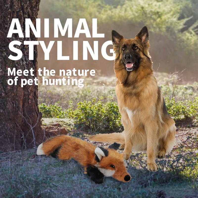 ALL FOR PAWS Fox Dog Toy with Squeaker, 10-inch/ 25